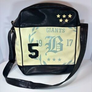 Vintage Blue Marlin 5 Star New York Giants Leather Messenger Bag Retro Football